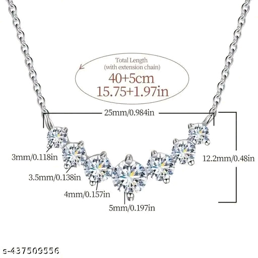 Moissanite Seven-Stone Pendant Chain