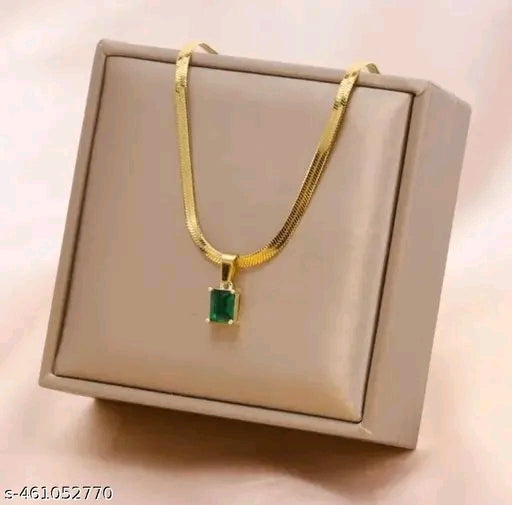 Gold Plated Cubic Zirconia Pendant Chain