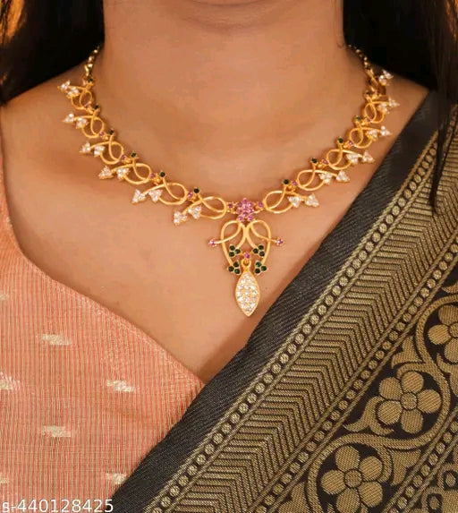 Brass Designer Gold plated jewellery set
