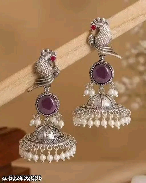 Unique Silver design Jhumka Earring