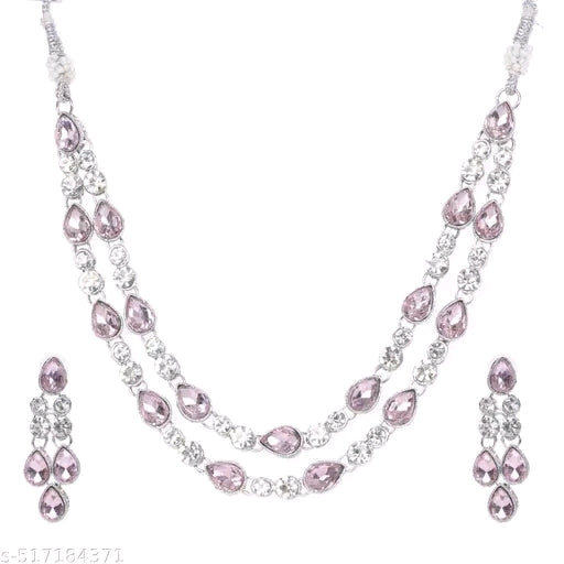 Luxury Two-Layer Silver Plated Bridal Statement Necklace