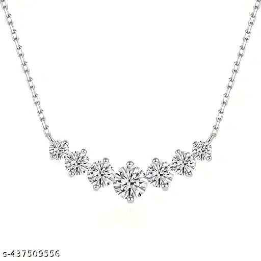 Moissanite Seven-Stone Pendant Chain