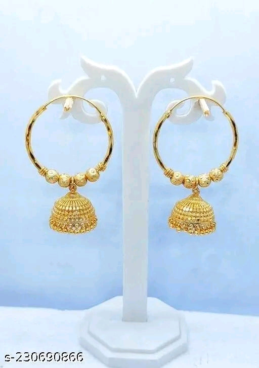 Golden matar bali with jhumki