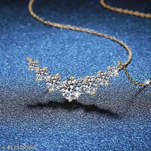 Moissanite Seven-Stone Pendant Chain