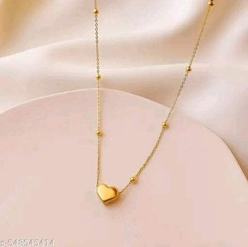 Gold Plated Heart Pendant Chain