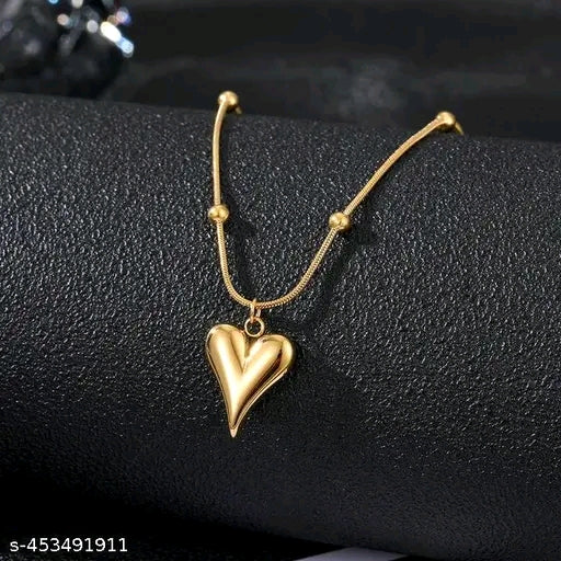 Gold Plated Heart Shape Pendant with chain