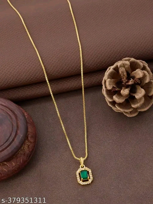Gold Box With American Diamond Chain