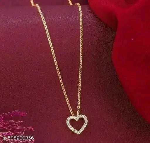 Gold Plated Heart Shape Pendent And Chain