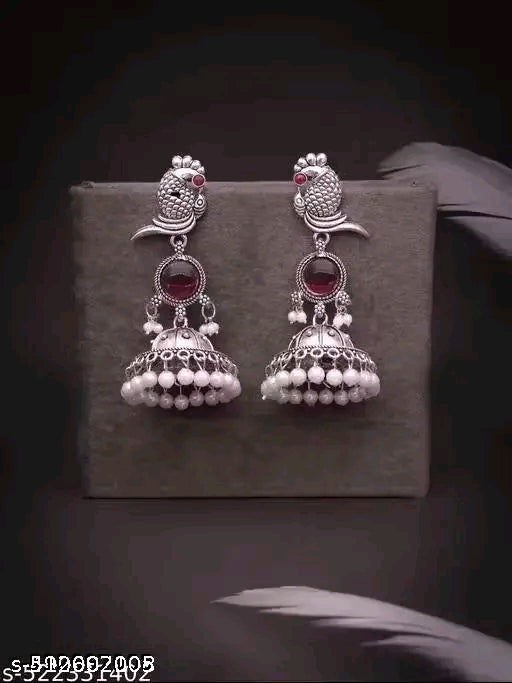Unique Silver design Jhumka Earring