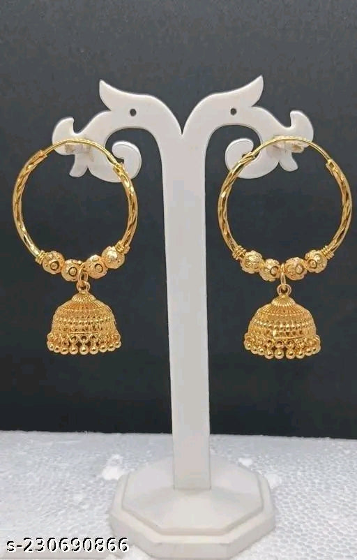 Golden matar bali with jhumki