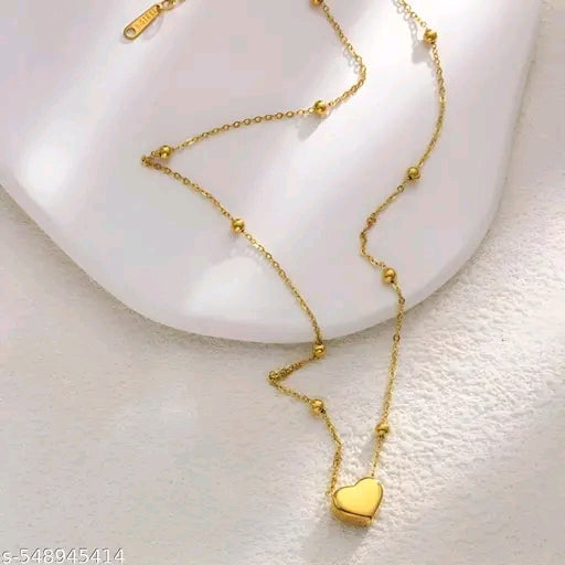 Gold Plated Heart Pendant Chain