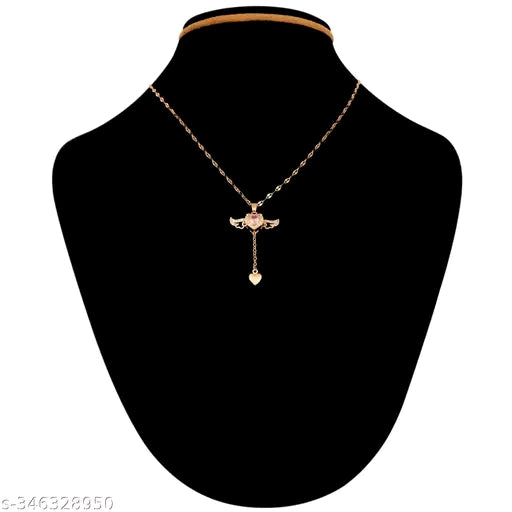 Ross Gold Love Heart Moving Angel Wing Pendant