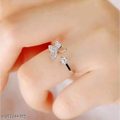 American Diamond Butterfly Ring