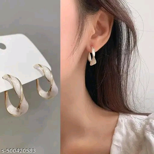 Korean Fashion Twisted Hoop Earring