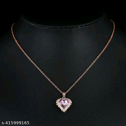 Luxury Style Ocean Love Heart Crystal Stone Pendant with Chain