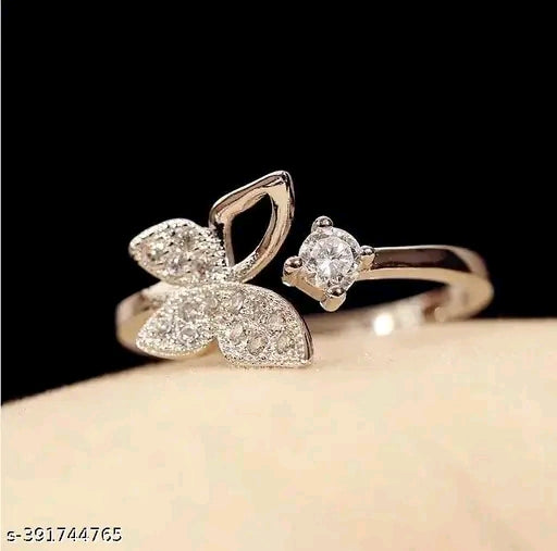 American Diamond Butterfly Ring