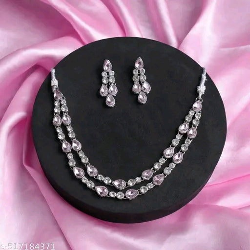 Luxury Two-Layer Silver Plated Bridal Statement Necklace