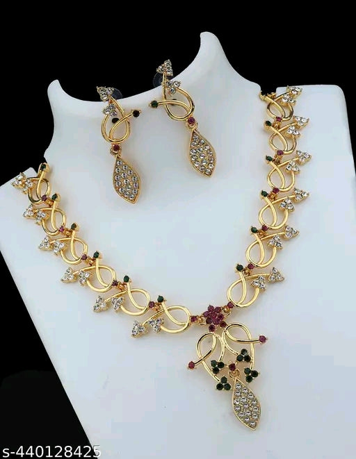 Brass Designer Gold plated jewellery set