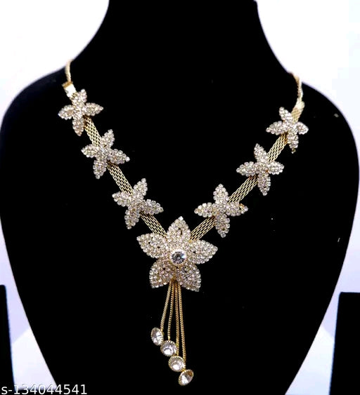 Floral American Daimond Nacklace Set