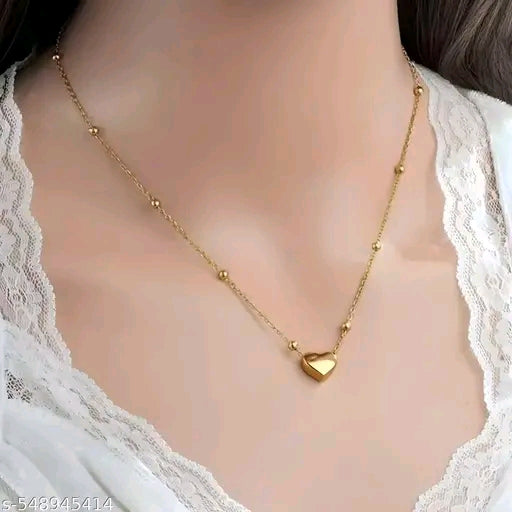 Gold Plated Heart Pendant Chain