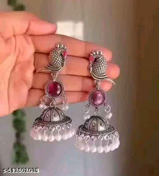 Unique Silver design Jhumka Earring