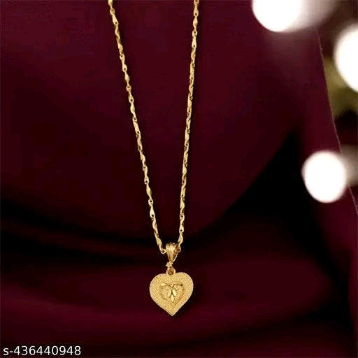 GOLD PLATED HEART-SHAPED PENDANT CHAIN