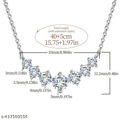 Moissanite Seven-Stone Pendant Chain