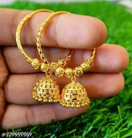 Golden matar bali with jhumki