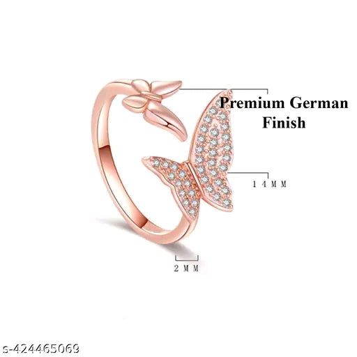 Rose Gold Plated Butterfly Shape Ring