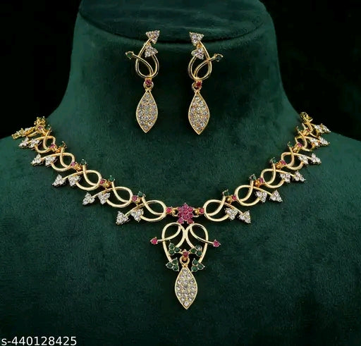 Brass Designer Gold plated jewellery set