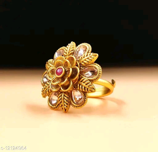 Gold Plated Rajwadi Finger Ring