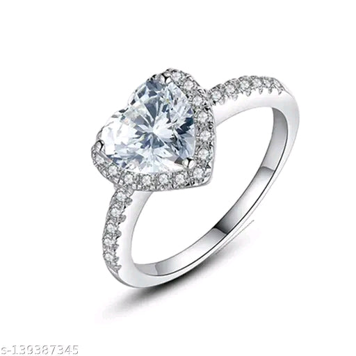 Thrillz Trendy American Diamond Silver Ring