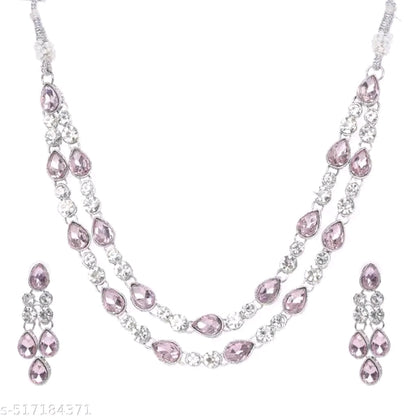 Luxury Two-Layer Silver Plated Bridal Statement Necklace