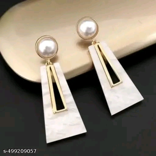 Chic White and pearl Drop Earring