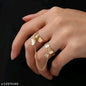 Gold Plated 2 pcs Chain Linked Butterfly Ring