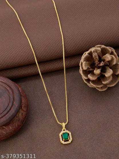 Gold Box With American Diamond Chain
