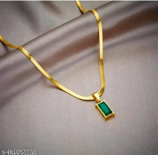 Gold Plated Cubic Zirconia Pendant Chain