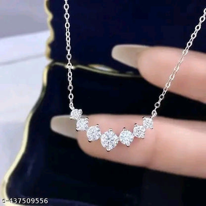 Moissanite Seven-Stone Pendant Chain