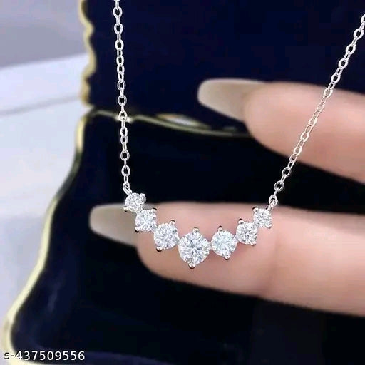 Moissanite Seven-Stone Pendant Chain