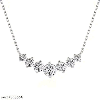 Moissanite Seven-Stone Pendant Chain