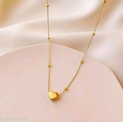 Gold Plated Heart Pendant Chain