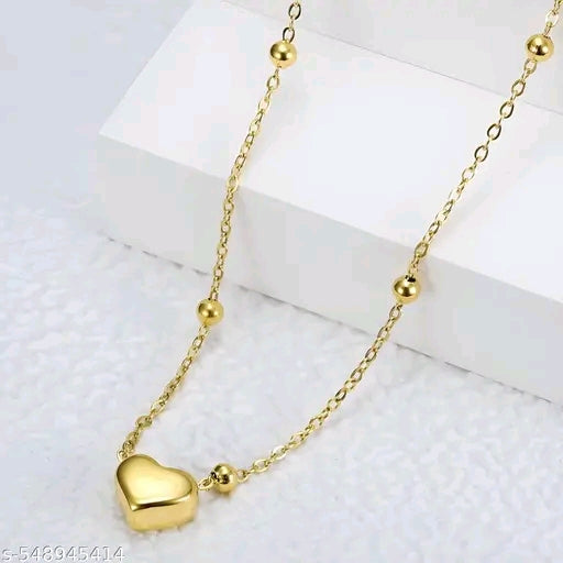 Gold Plated Heart Pendant Chain