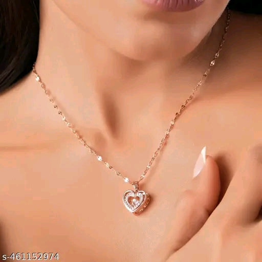 Heart Shape Diamond Pendant Chain