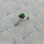 Silver-Plated CZ Studded Heart-Shaped Ring