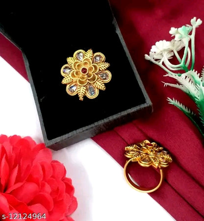 Gold Plated Rajwadi Finger Ring