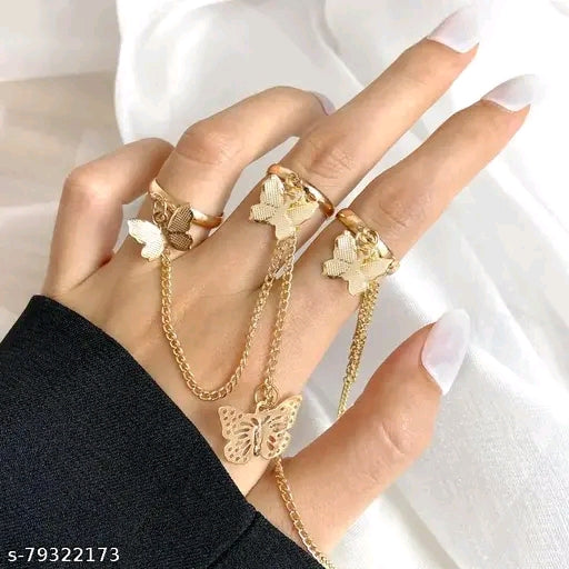 Gold Plated Butterfly Ring