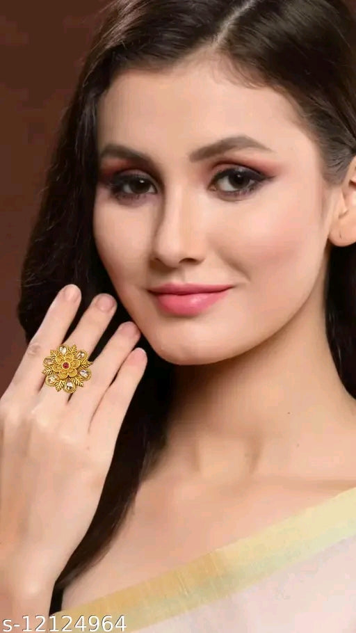 Gold Plated Rajwadi Finger Ring