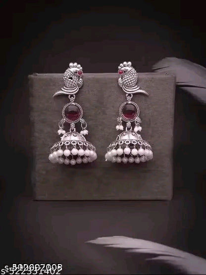 Unique Silver design Jhumka Earring