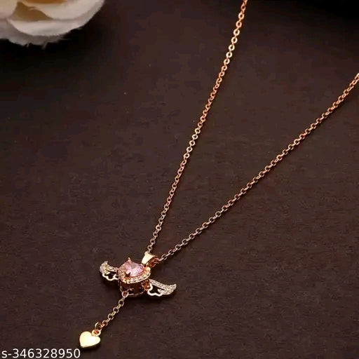 Ross Gold Love Heart Moving Angel Wing Pendant