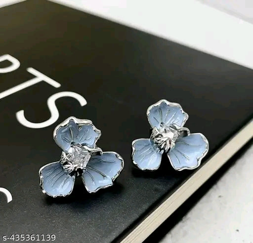 Blue Flower Petal Korean Style Earring